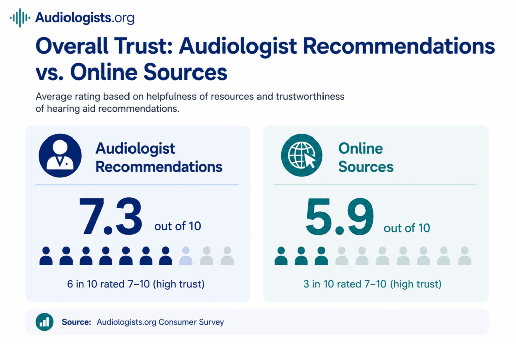 Overall trust audiologist recommendations vs online sources